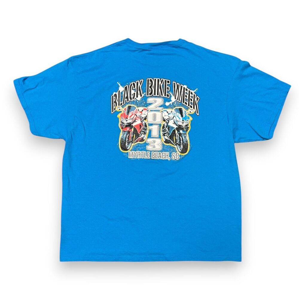 2013 Black Bike Week Myrtle Beach SC 33rd Annual T-Shirt Mens XL Blue OG SS